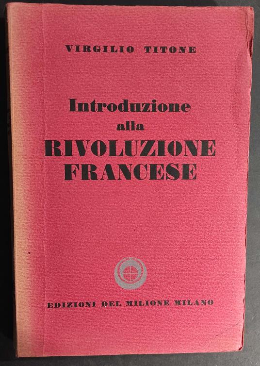Introduzione alla Rivoluzione Francese - Virgilio Titone - copertina