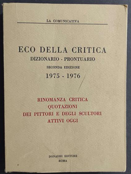Eco della Critica Dizionario-Prontuario 1975-1976 - copertina