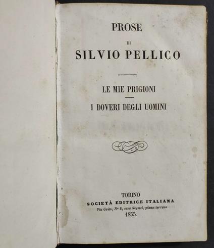 Prose S. Pellico - Silvio Pellico - copertina