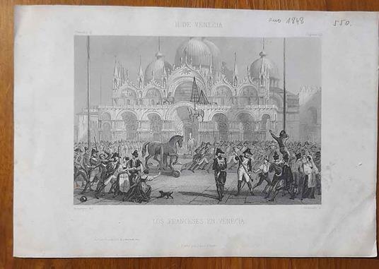 Piazza San Marco a Venezia "Los franceses en Venecia". La spoliazione napoleonica dei cavalli di San Marco - copertina