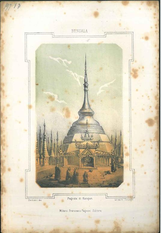 Litografia della Pagoda di Rangun, Bengala - copertina