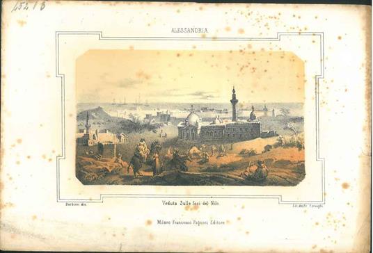 Litografia della veduta sulle foci del Nilo ad Alessandria - copertina