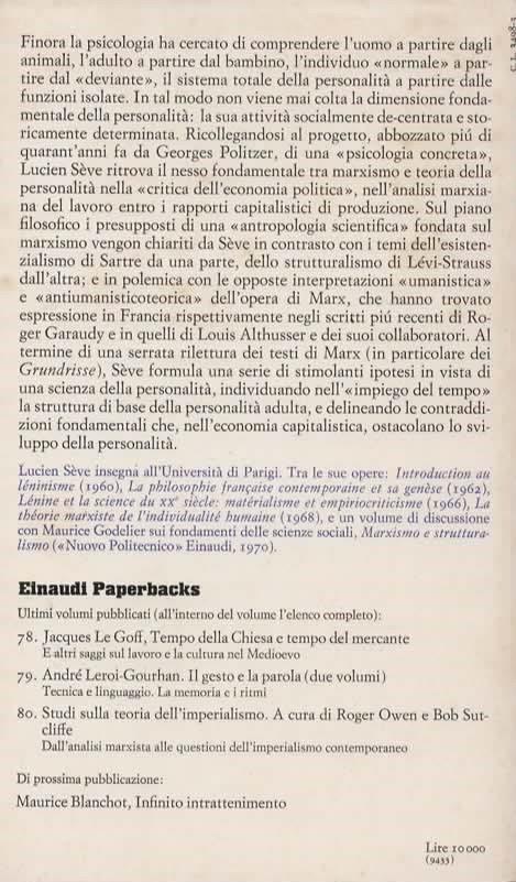 Marxismo e teoria della personalità. Proposte per una psicologia concreta - Lucien Sève - 2