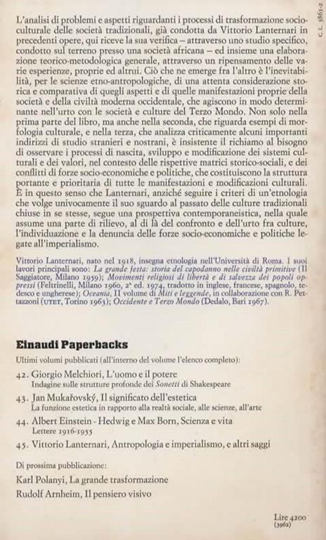 Antropologia e imperialismo e altri saggi - Vittorio Lanternari - 2