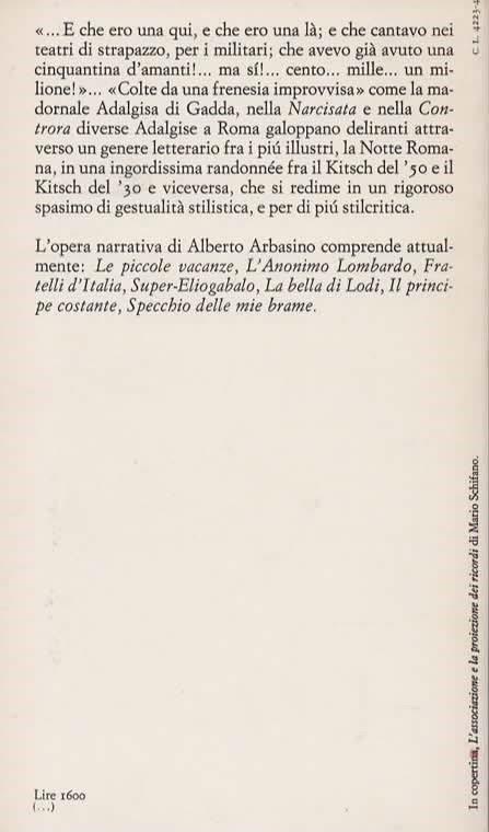 narcisata - Alberto Arbasino - 2