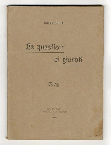 Le questioni ai giurati - Guido Guidi - copertina