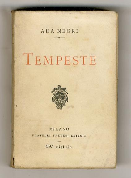 Tempeste. 19° migliaio - Ada Negri - copertina