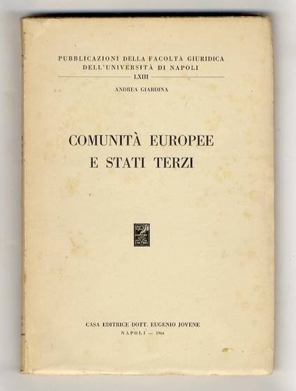 Comunità europee e stati terzi - Andrea Giardina - copertina