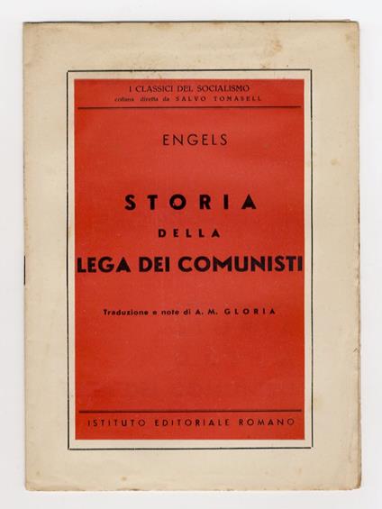 Storia della Lega dei Comunisti - Friedrich Engels - copertina