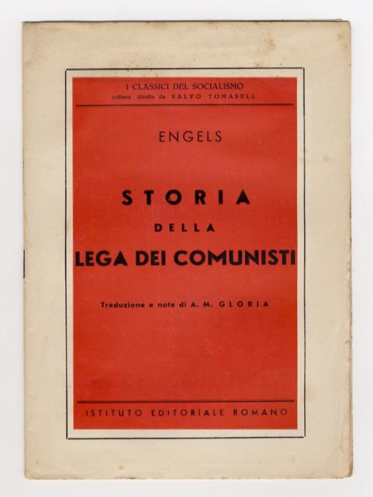 Storia della Lega dei Comunisti - Friedrich Engels - copertina