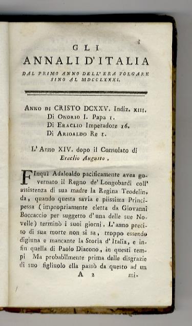 [Annali d'Italia dal primo anno dell'era volgare sino al 1781. Dal tomo 15 al tomo 24] - Lodovico Antonio Muratori - copertina