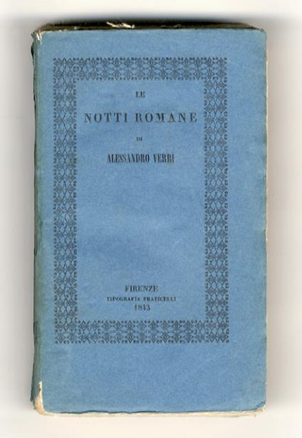 Le notti romane [...] - Alessandro Verri - copertina