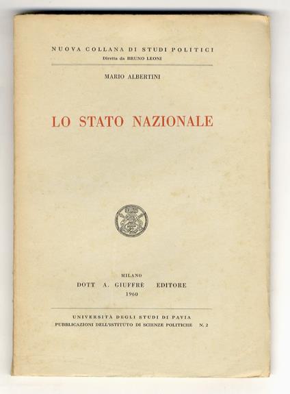 Lo stato nazionale - Mario Albertini - copertina