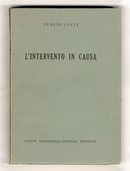 L' intervento in causa - Sergio Costa - copertina