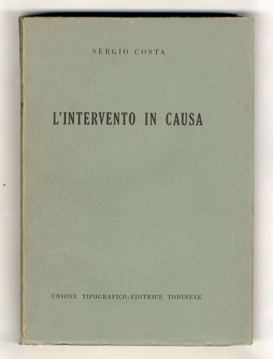 L' intervento in causa - Sergio Costa - copertina
