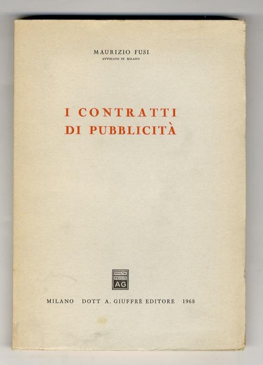 I contratti di pubblicità - Maurizio Fusi - copertina