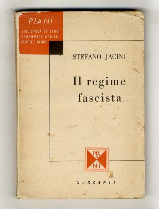 Il regime fascista - Stefano Jacini - copertina