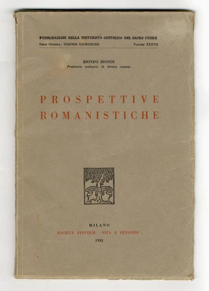 Prospettive romanistiche - Biondo Biondi - copertina