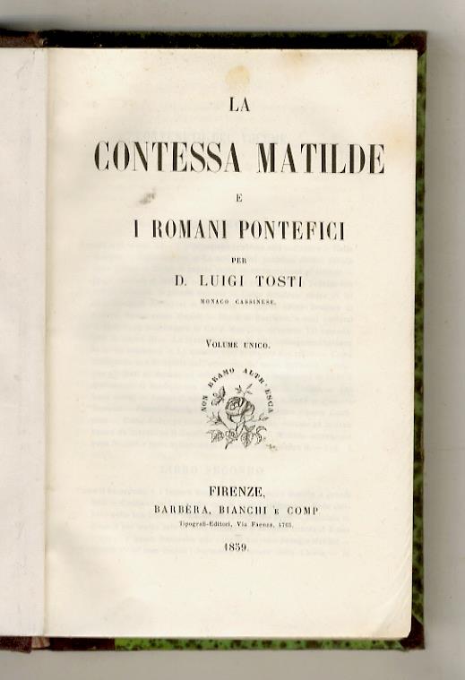 La contessa Matilde e i romani pontefici (...) - Luigi Tosti - copertina