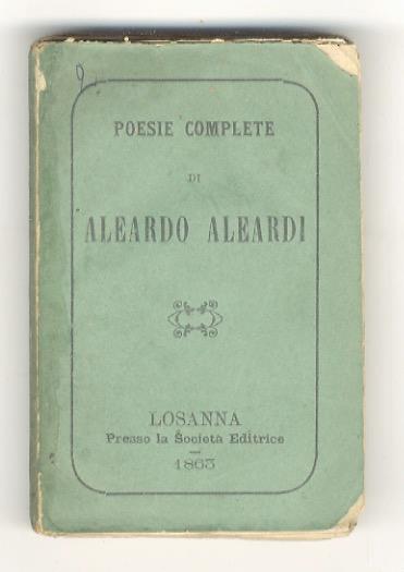 Poesie complete - Aleardo Aleardi - copertina