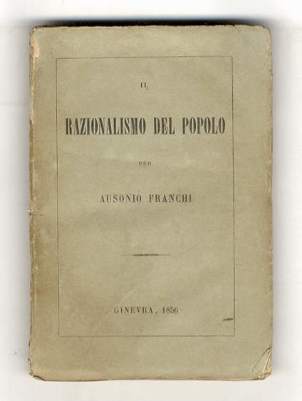 Il razionalismo del popolo - Ausonio Franchi - copertina