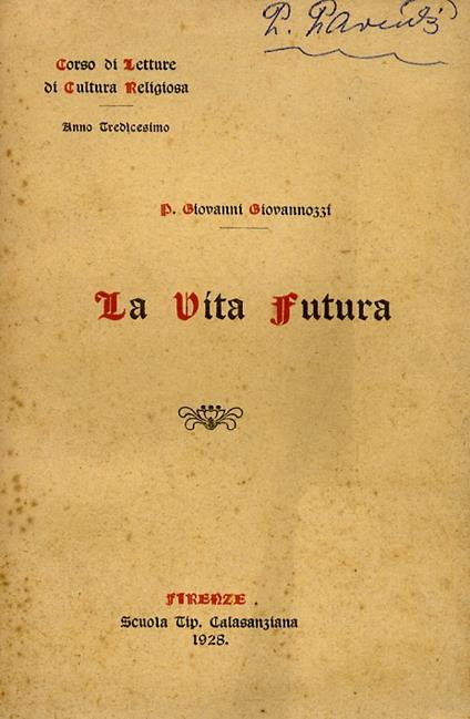 La vita futura - Giovanni Giovannozzi - copertina