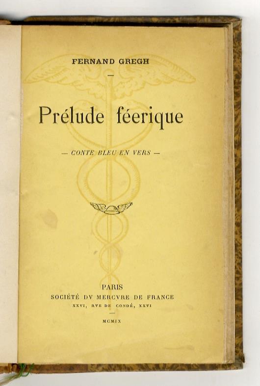 Prélude féérique. Conte bleu en vers - Fernand Gregh - copertina