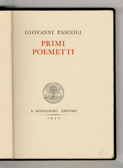 Primi poemetti - Pascoli Giovanni - copertina