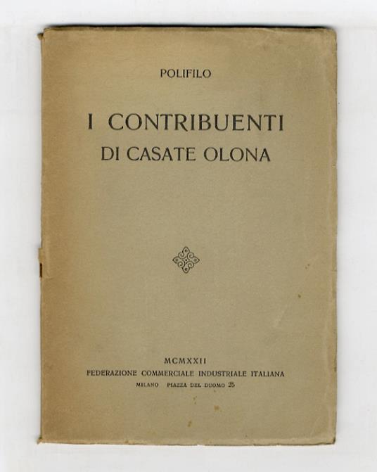 I contribuenti di Casate Olona - Polifilo - copertina