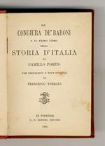 La Congiura de' baroni, e il primo libro della Storia d'Italia (...) Con prefazione e note storiche di Francesco Torraca