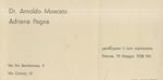 Album che raccoglie i messaggi d'auguri per il matrimonio di Arnoldo Moscato con Adriana Pegna, avvenuto a Firenze il 19 maggio 1938: 170 telegrammi, 42 lettere e cartoline manoscritte, 140 biglietti da visita con integrazioni di auguri manoscritte