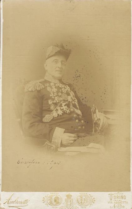 Fotografia originale su carta all'albumina, raffigurante Cristoforo Negri - copertina