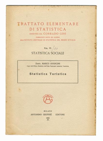 Statistica turistica - copertina