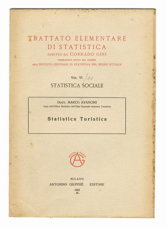 Statistica turistica - copertina