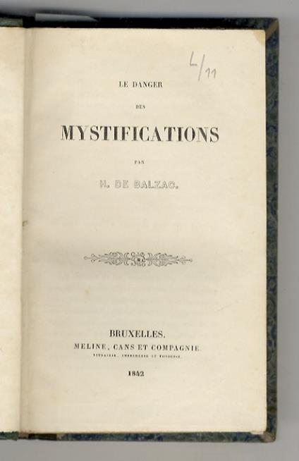 Le Danger des mystifications. (Unito:) Les Deux Frères, suivi de Les Fantaisies de Claudine - copertina