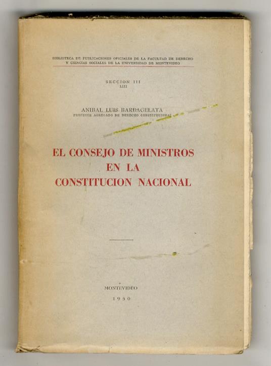 El Consejo de Ministros en la Constitucion Nacional - copertina