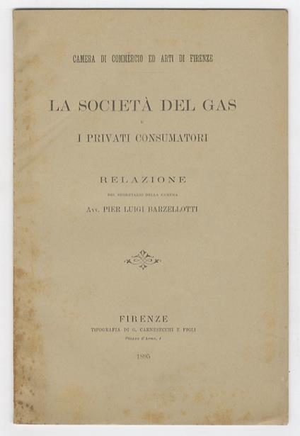 La Società [Lionese] del Gas e i privati consumatori. Relazione - copertina