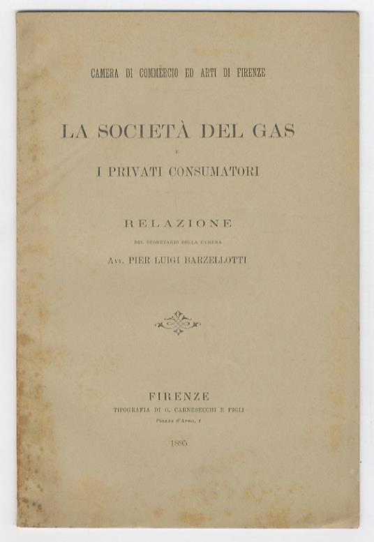 La Società [Lionese] del Gas e i privati consumatori. Relazione - copertina