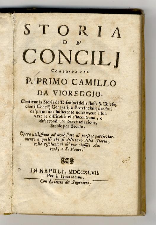 Storia de' Concilij - copertina