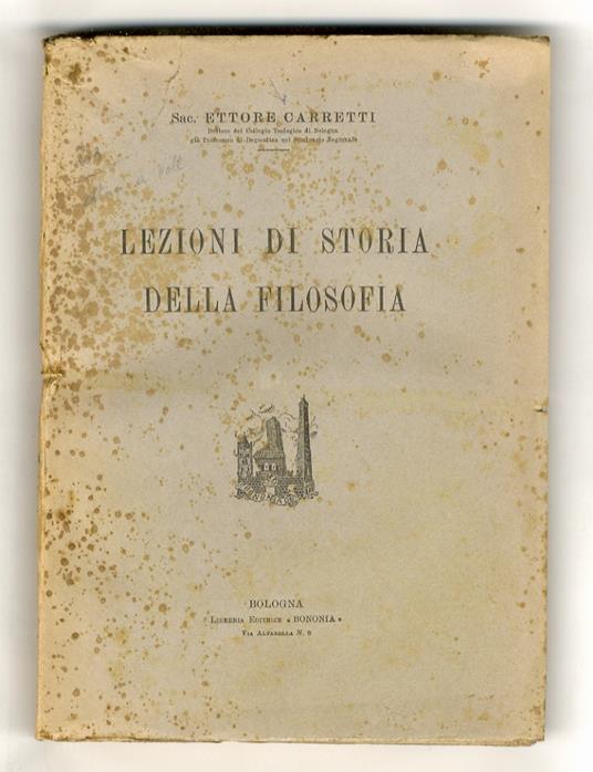 Lezioni di storia della filosofia - copertina