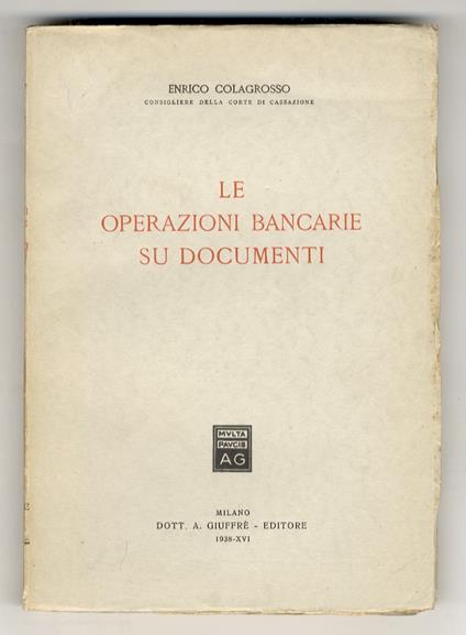 Le operazioni bancarie su documenti - copertina