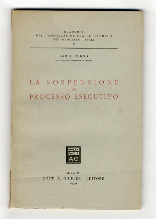 La sospensione del processo esecutivo - copertina