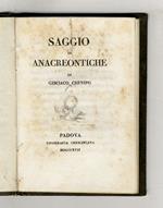 Saggio di anacreontiche