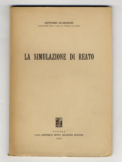 La simulazione di reato - copertina