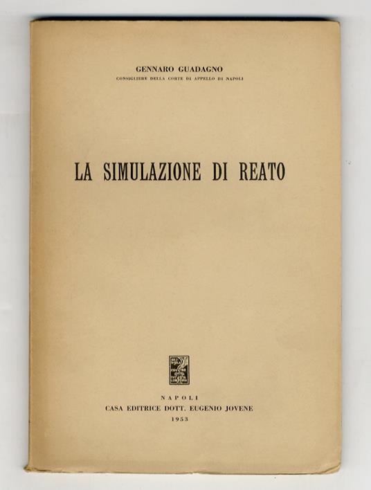 La simulazione di reato - copertina