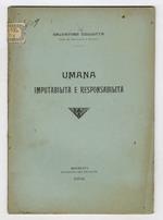 Umana imputabilità e responsabilità
