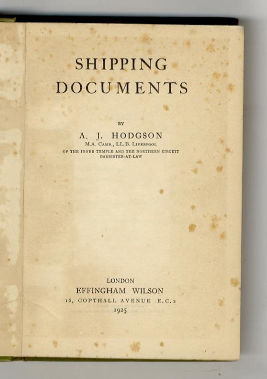 Shipping documents - copertina