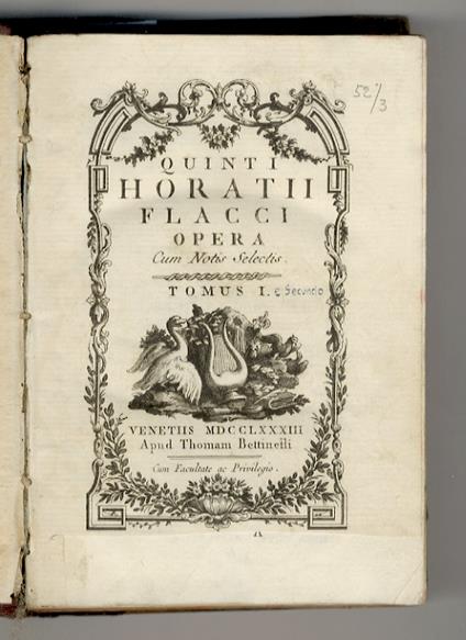 Opera. Cum notis selectis. Tomus I (e II) - copertina