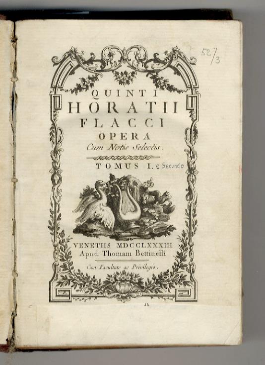 Opera. Cum notis selectis. Tomus I (e II) - copertina