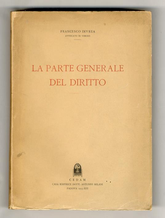La parte generale del diritto - copertina